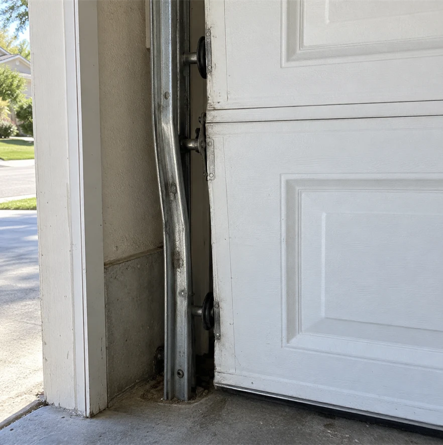 Bent door track